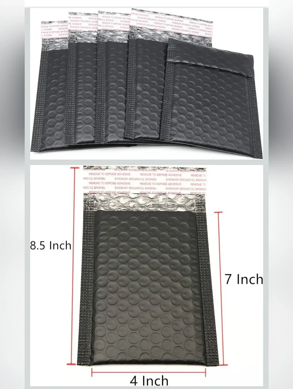 Small Black Poly Bubble Mailers. 4x7. NWT. 90 count.